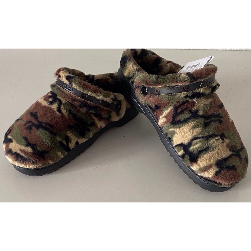 Crocs Classic Unfurgettable Camo Clogs Army Green Men's Sz 9 Women's 11 NEW